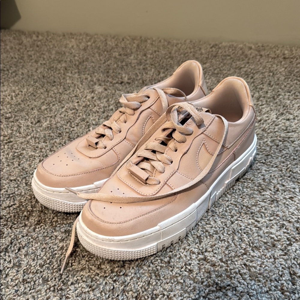 Nike Air Force 1 Pixel Leather Sneakers - Blush Pink